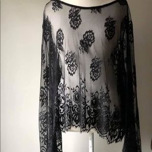 Belle Tweed black lace top